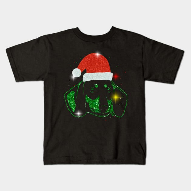 Christmas Santa Dachshund Kids T-Shirt by TeeAbe